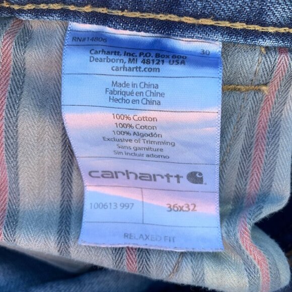 Carhartt Relaxed Straight Leg Blue Denim Jeans - Picture 10 of 10